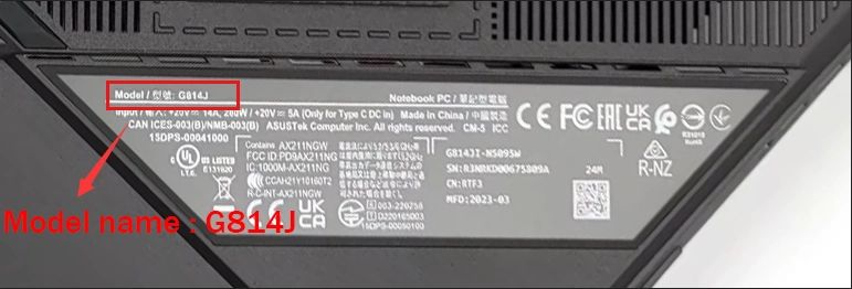 Mots clés des ordinateurs portables Asus